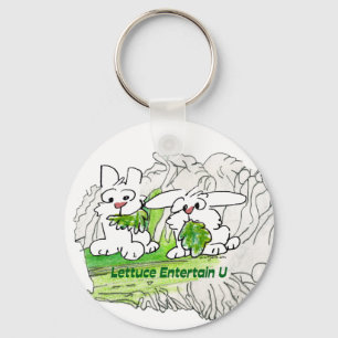 Lettuce Entertain U Cartoon Rabbits Sleutelhanger