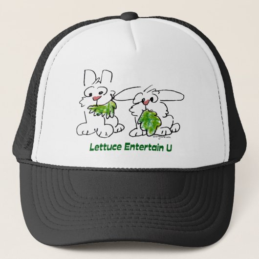 Lettuce Entertain U Cartoon Rabbits Trucker Pet (Voorkant)