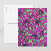 Lettuce Greens op Paars Briefkaart (Voorkant / Achterkant)