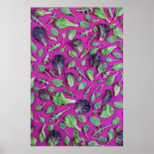 Lettuce Greens op Paars Poster (Voorkant)