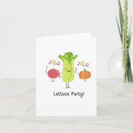 Lettuce Party Puns Verjaardag Kaart
