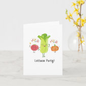 Lettuce Party Puns Verjaardag Kaart (Gele Bloem)