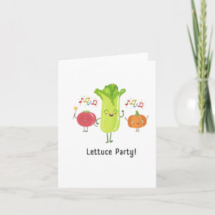 Lettuce Party Puns Verjaardag Kaart