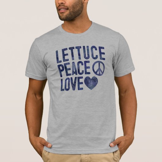 Lettuce Peace Love Foodie T-shirt (Voorkant)