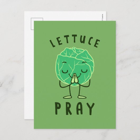 Lettuce Pray Briefkaart (Voorkant / Achterkant)