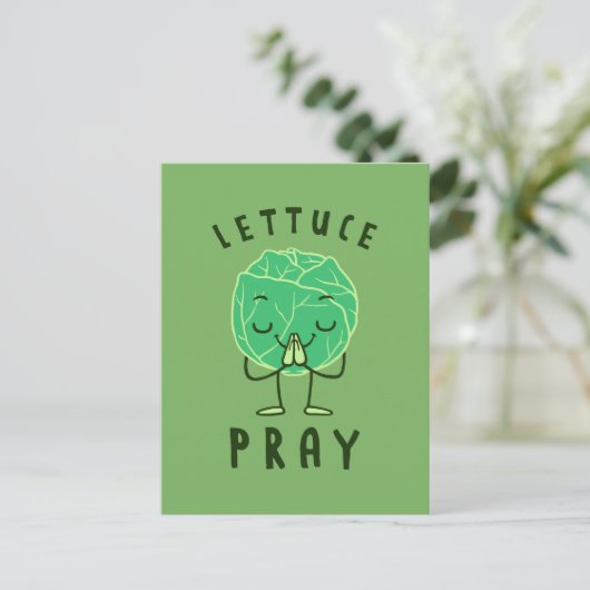 Lettuce Pray Briefkaart (Staand voorkant)