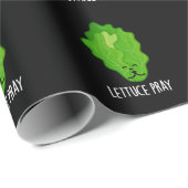 Lettuce Pray Funny Veggie Pun Dark BG Cadeaupapier (Rol Hoek)
