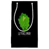 Lettuce Pray Funny Veggie Pun Dark BG Klein Cadeauzakje (Voorkant)