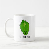 Lettuce Pray Funny Veggie Pun Koffiemok (Links)