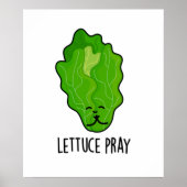 Lettuce Pray Funny Veggie Pun Poster (Voorkant)