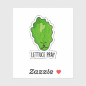 Lettuce Pray Funny Veggie Pun Sticker (Vel)
