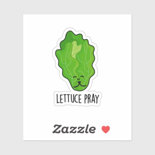 Lettuce Pray Funny Veggie Pun Sticker (Vel)