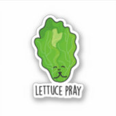 Lettuce Pray Funny Veggie Pun Sticker (Voorkant)
