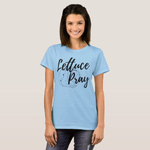 Lettuce Pray met geïllustreerd hoofd sla T-shirt