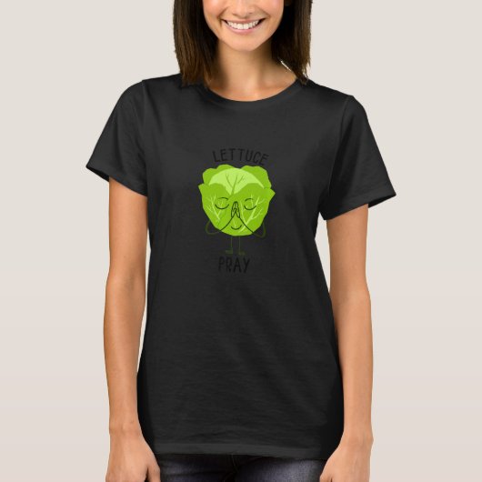Lettuce Pray Romaine Vegan Vegetable Sla T-shirt (Voorkant)