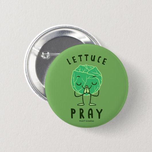 Lettuce Pray Ronde Button 5,7 Cm (Voorkant /achterkant)