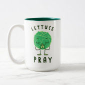 Lettuce Pray Tweekleurige Koffiemok (Links)