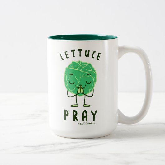 Lettuce Pray Tweekleurige Koffiemok (Rechts)