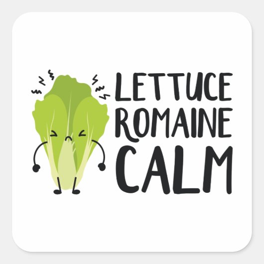 Lettuce Romaine Calm Vierkante Sticker (Voorkant)
