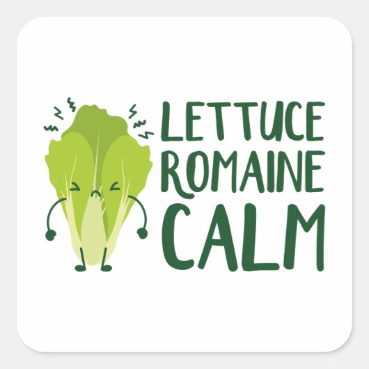 Lettuce Romaine Calm Vierkante Sticker (Voorkant)