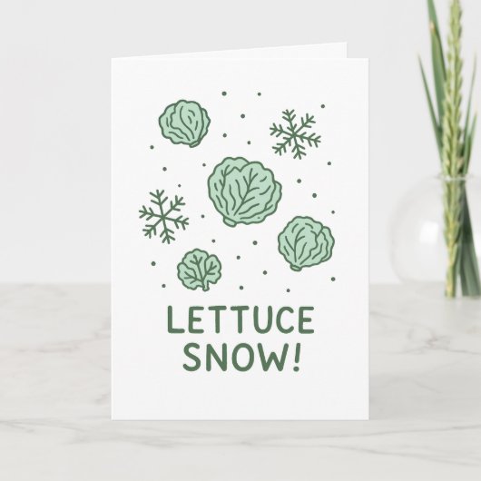 Lettuce Snow - Funny Christmas Card Feestdagen Kaart (Voorkant)