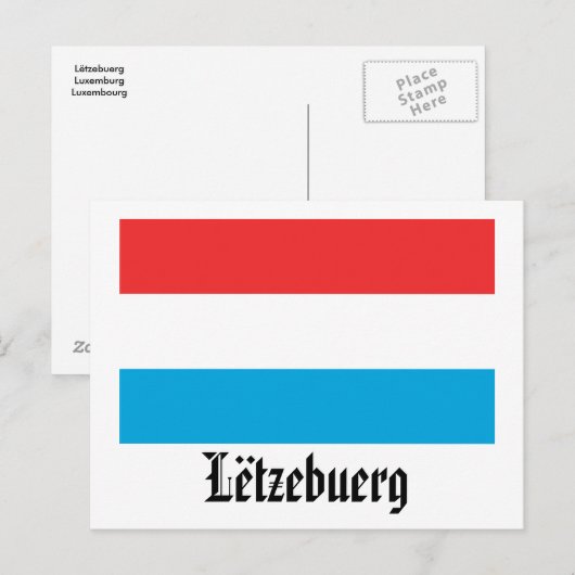 Lëtzebuerg Flag Briefkaart (Voorkant / Achterkant)