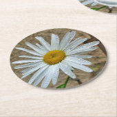 Leucanthemum Bloom Ronde Kartonnen Onderzetter (Gebogen)