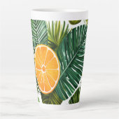 Leuchtende Orangengarten-Melodie Latte Mok (Voorkant)