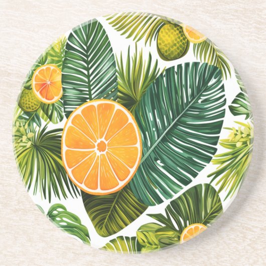 Leuchtende Orangengarten-Melodie Zandsteen Onderzetter (Voorkant)