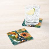 Leuchtender Tukan in tropischer Harmonie Kartonnen Onderzetters (Insitu)