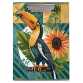 Leuchtender Tukan in tropischer Harmonie Klembord (Voorkant)