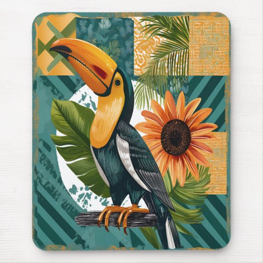 Leuchtender Tukan in tropischer Harmonie Muismat (Voorkant)