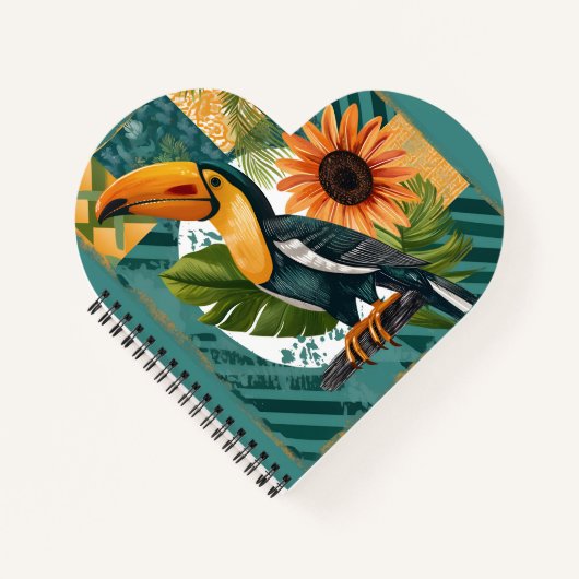 Leuchtender Tukan in tropischer Harmonie Notitieboek (Voorkant)