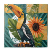 Leuchtender Tukan in tropischer Harmonie Tegeltje (Voorkant)