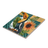 Leuchtender Tukan in tropischer Harmonie Tegeltje (Zijkant)