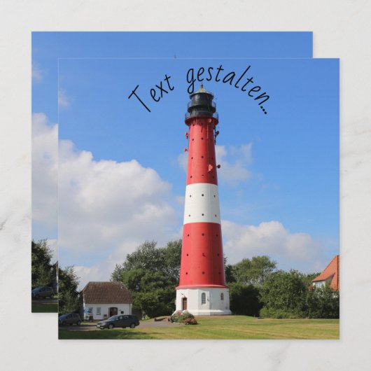 Leuchtturm auf Insel Pellworm im Sommer (Voorkant / Achterkant)