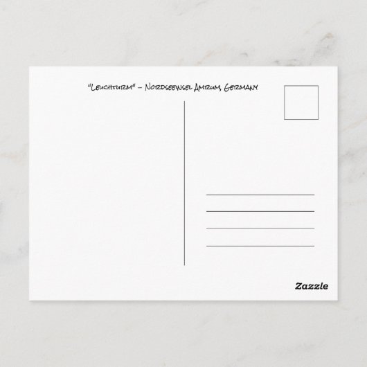 Leuchtturm, Nordseeinsel Amrum Briefkaart (Achterkant)