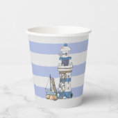 Leuchtturm und Steifen Pappbecher Papieren Bekers (Links)