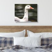 Leucistic Canadian Goose Canvas Afdruk (Insitu (Slaapkamer))