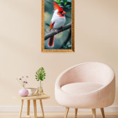 Leucistic cardinal  poster