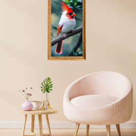 Leucistische kardinaal poster