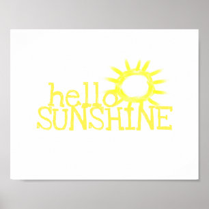 leugen hallo zonneschijn citeren geel en wit poster
