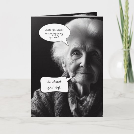 Leugen over je leeftijd, gelukkige verjaardag kaart (Voorkant)