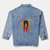 Leugenaar, leugenaar, broek staat in brand denim jacket (Achterkant)
