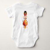 Leugenaar, leugenaar, broek staat in brand romper (Achterkant)