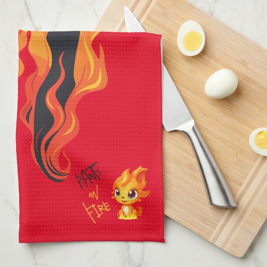 Leugenaar, leugenaar, broek staat in brand theedoek (Quarter Fold)