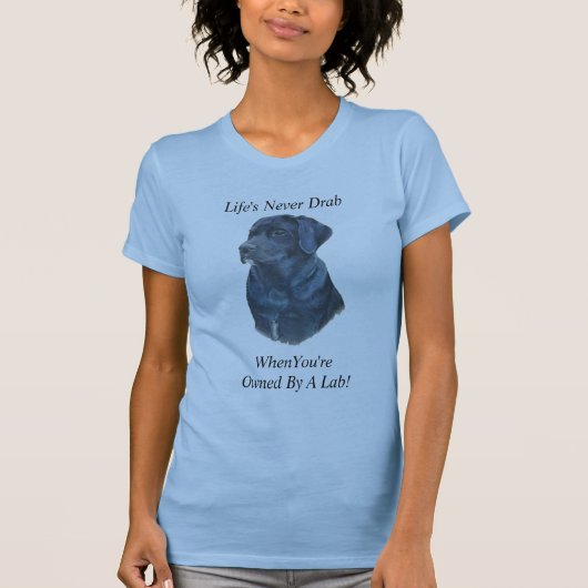 leugenachtige slogan met zwarte labrador hond t-shirt (Voorkant)