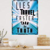 Leugens Reizen sneller dan de Waarheid Poster (Keuken)