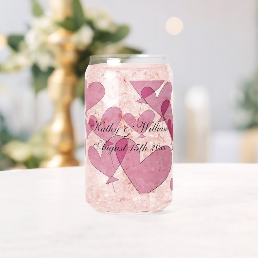 Leuk 1001 rode hart ballonnen thema aangepaste bru blikvorm glas (Insitu (Huwelijk))