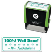 Leuk "100%! Goed gedaan!" Tutor Rubber Stamp Zelfinktende Stempel (In situ)